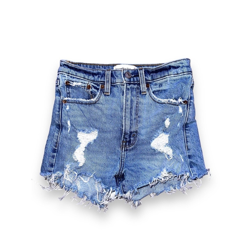 C6 AF Abercrombie Fitch Womens Distressed Shorts Jean Cutoff Denim Size 24 00